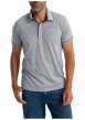Thumbnail Polo en coton gris uni pourvu de manches courtes et d'un col boutonné