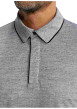 Thumbnail Polo en coton gris uni pourvu de manches courtes et d'un col boutonné - Image 4