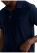 Thumbnail Polo marine à rayures pourvu de manches courtes et d'un col boutonné - Image 4