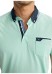 Thumbnail Polo en coton vert uni pourvu de manches courtes et d'un col américain - Image 6