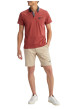 Thumbnail Polo en coton rouge uni pourvu de manches courtes et d'un col américain - Image 3