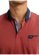 Thumbnail Polo en coton rouge uni pourvu de manches courtes et d'un col américain - Image 4