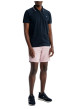 Thumbnail Polo en coton marine uni pourvu d'un col zippé et de manches courtes