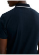 Thumbnail Polo en coton marine uni pourvu d'un col zippé et de manches courtes - Image 2