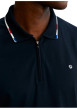 Thumbnail Polo en coton marine uni pourvu d'un col zippé et de manches courtes - Image 5