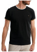 Thumbnail T-shirt en coton noir uni pourvu d'une coupe droite et d'un col rond
