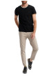 Thumbnail T-shirt en coton noir uni pourvu d'une coupe droite et d'un col rond - Image 3