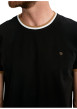 Thumbnail T-shirt en coton noir uni pourvu d'une coupe droite et d'un col rond - Image 5