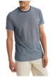 Thumbnail T-shirt gris uni pourvu de manches courtes et d'un col rond