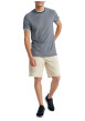 Thumbnail T-shirt gris uni pourvu de manches courtes et d'un col rond - Image 3