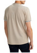 Thumbnail T-shirt beige uni pourvu de manches courtes et d'un col rond - Image 2
