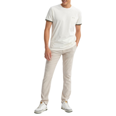 T-shirt en coton ecru uni pourvu de manches...