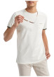 Thumbnail T-shirt en coton ecru uni pourvu de manches courtes et d'un col rond - Image 3