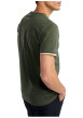 Thumbnail T-shirt en coton kaki uni pourvu de manches courtes et d'un col rond - Image 2