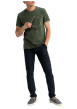 Thumbnail T-shirt en coton kaki uni pourvu de manches courtes et d'un col rond - Image 3