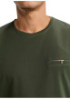 Thumbnail T-shirt en coton kaki uni pourvu de manches courtes et d'un col rond - Image 5