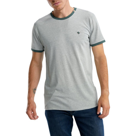T-shirt kaki uni pourvu de manches courtes et...