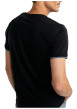 Thumbnail T-shirt en coton noir uni pourvu d'un col rond et de manches courtes - Image 2