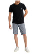 Thumbnail T-shirt en coton noir uni pourvu d'un col rond et de manches courtes - Image 3