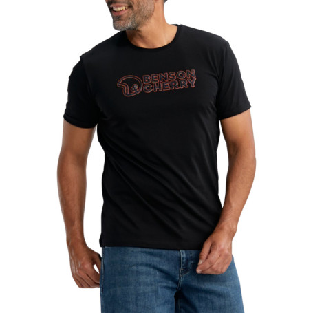 T-shirt en coton noir uni pourvu de manches...
