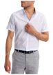 Thumbnail Chemise en coton blanche pourvue d'un col français et d'une coupe droite - Image 3