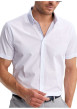 Thumbnail Chemise en coton blanche pourvue d'un col français et d'une coupe droite - Image 4