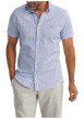 Thumbnail Chemise en coton marine imprimée pourvue d'une coupe droite et d'un col français - Image 4