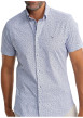 Thumbnail Chemise en coton marine imprimée pourvue d'une coupe droite et d'un col français - Image 5