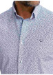 Thumbnail Chemise en coton marine imprimée pourvue d'une coupe droite et d'un col français - Image 6