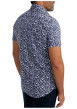 Thumbnail Chemise en coton marine florale pourvue d'une coupe droite et d'un col français - Image 2