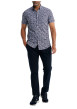 Thumbnail Chemise en coton marine florale pourvue d'une coupe droite et d'un col français - Image 3