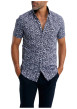 Thumbnail Chemise en coton marine florale pourvue d'une coupe droite et d'un col français - Image 4