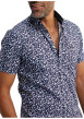 Thumbnail Chemise en coton marine florale pourvue d'une coupe droite et d'un col français - Image 5