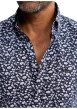 Thumbnail Chemise en coton marine florale pourvue d'une coupe droite et d'un col français - Image 6