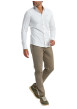Thumbnail Chemise blanche à motifs pourvue d'une coupe slim et d'un col français - Image 3