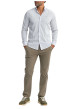 Thumbnail Chemise en coton blanche à motifs pourvue d'une coupe slim et d'un col français - Image 3