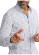 Thumbnail Chemise en coton blanche à motifs pourvue d'une coupe slim et d'un col français - Image 5