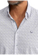 Thumbnail Chemise en coton blanche à motifs pourvue d'une coupe slim et d'un col français - Image 6