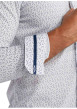 Thumbnail Chemise en coton blanche à motifs pourvue d'une coupe slim et d'un col français - Image 7