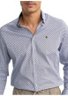 Thumbnail Chemise en coton bleue à motifs pourvue d'une coupe slim et d'un col français - Image 4
