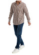 Thumbnail Chemise en coton orange florale pourvue d'une coupe slim et d'un col français - Image 3