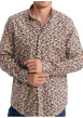 Thumbnail Chemise en coton orange florale pourvue d'une coupe slim et d'un col français - Image 4