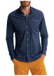 Thumbnail Chemise marine à motifs pourvue d'un col français et d'une coupe slim