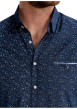 Thumbnail Chemise marine à motifs pourvue d'un col français et d'une coupe slim - Image 5