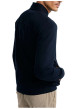 Thumbnail Sweat zippé en coton mélangé marine uni pourvu d'une coupe droite - Image 2