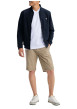 Thumbnail Sweat zippé en coton mélangé marine uni pourvu d'une coupe droite - Image 3
