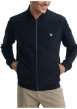 Thumbnail Sweat zippé en coton mélangé marine uni pourvu d'une coupe droite - Image 4