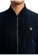 Thumbnail Sweat zippé en coton mélangé marine uni pourvu d'une coupe droite - Image 6
