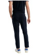 Thumbnail Pantalon jogging en coton mélangé marine uni pourvu d'une coupe droite - Image 2