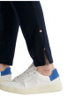 Thumbnail Pantalon jogging en coton mélangé marine uni pourvu d'une coupe droite - Image 6